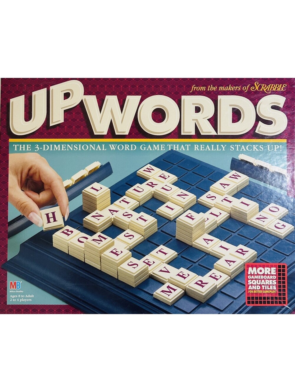VTG Milton Bradley UPWORDS 3-Dimensional Word Game - 100% Complete Pieces